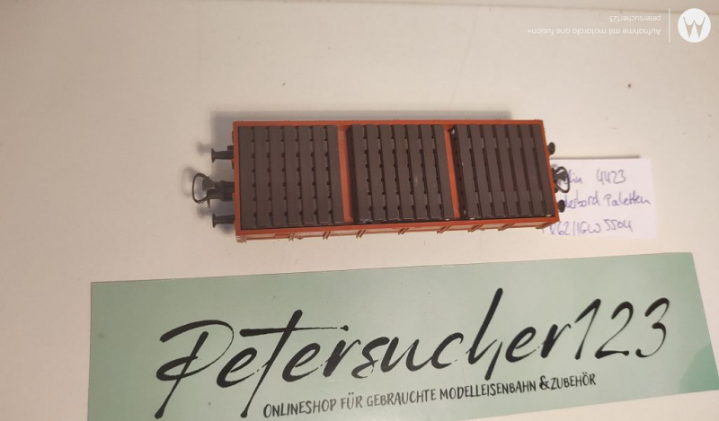 Märklin H0 AC 4423 Niederbordwagen mit Paletten / Kklm 505 / DB