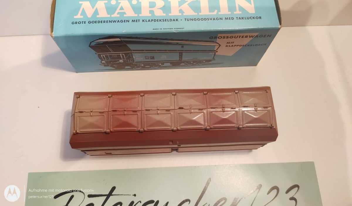 Märklin H0 AC 4626 Grossgüterwagen mit Klappdeckeldach / DB/ OVP hellblau