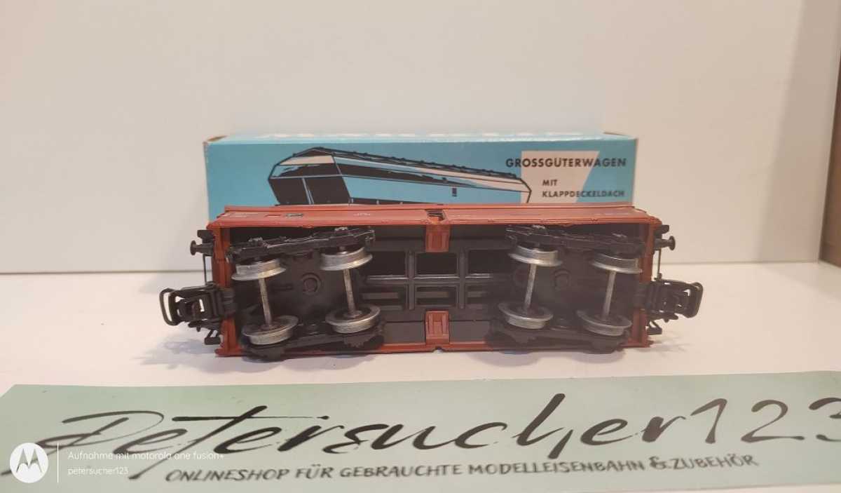 Märklin H0 AC 4626 Grossgüterwagen mit Klappdeckeldach / DB/ OVP hellblau