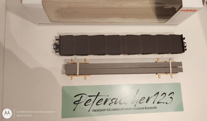 Märklin H0 AC 47046 Rungenwagen mit Bauteilen Krananlage / K / DB / OVP weiß