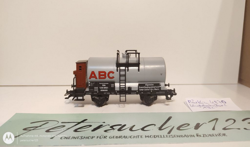 Märklin H0 AC 4870 Kesselwagen mit Bremserhaus  "ABC"