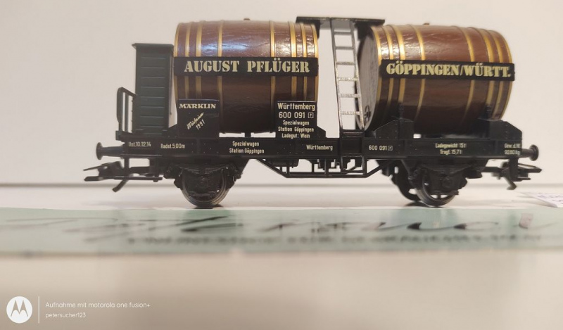 Märklin H0 AC 84791 Weinwagen mit Bremserhaus "August Pflüger" Museum 1991