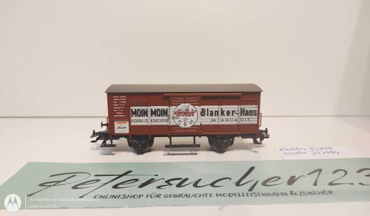 Märklin H0 AC 84878 gedeckter Güterwagen "Moin Moin" Insider JW'94 NEM / DRG / OVP