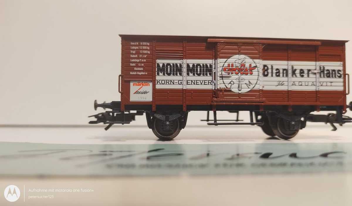 Märklin H0 AC 84878 gedeckter Güterwagen "Moin Moin" Insider JW'94 NEM / DRG / OVP