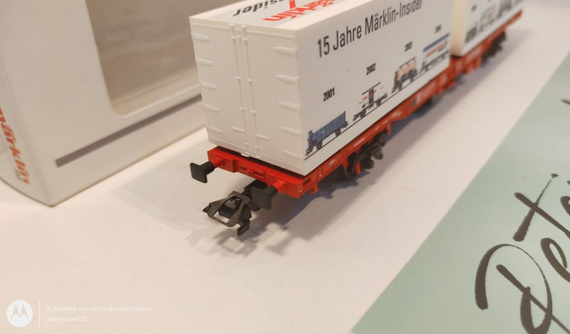 Märklin H0 AC 94339 Tragwagen mit Container / 15 jahre Insider Mitglied / OVP weiß