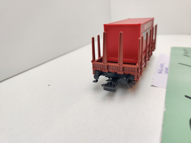 Märklin H0 AC 00752-04 Rungenwagen Container "Werkstatt" Kbs890 / Set / DB