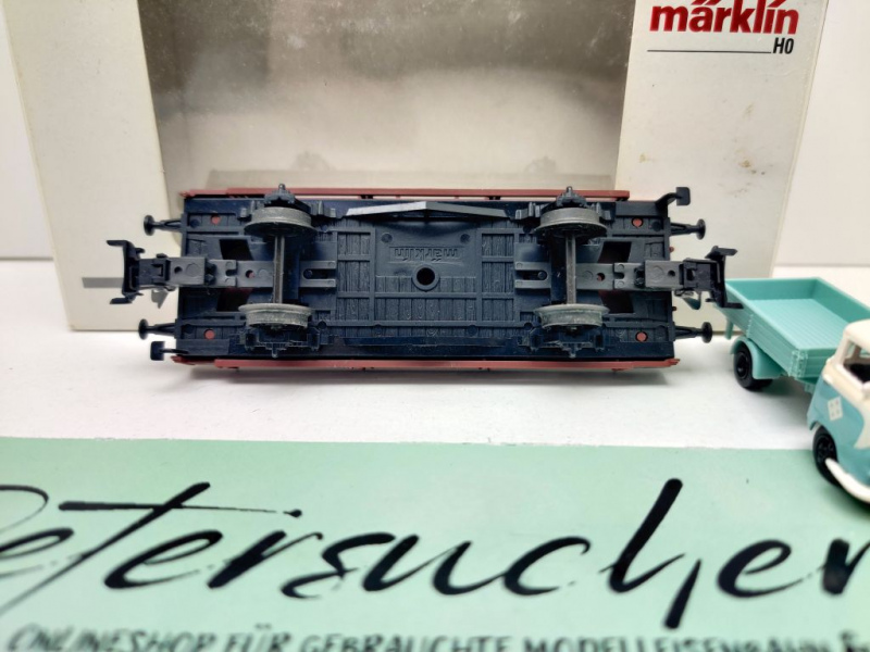 Märklin H0 AC 00761-18 Niederbordwagen + LKW / X05 / NEM / DB / OVP weiß