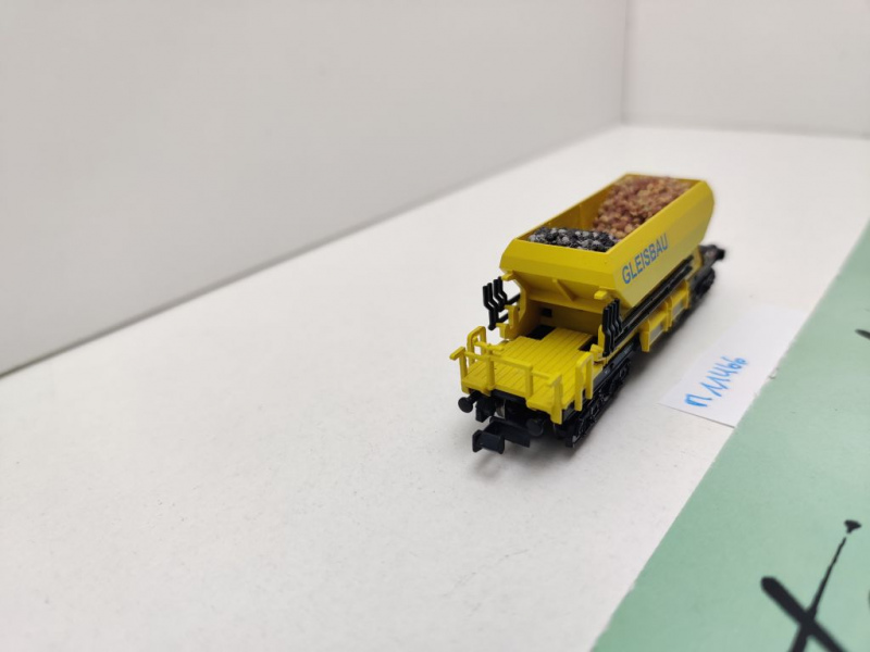 Minitrix N DC 11466 Schotterwagen "Gleisbau" aus Set / DB