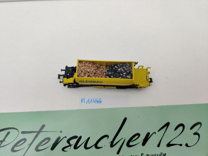 Minitrix N DC 11466 Schotterwagen "Gleisbau" aus Set / DB