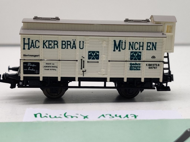 Minitrix N DC 13218 ex 51321800 ged. Güterwagen "Hacker Bräu" G10 / K.Bay.Sts.B.