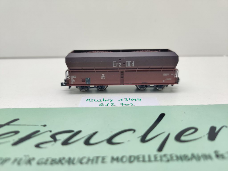 Minitrix N DC 13494 Selbstentladewagen "Erz IIId" OOtz / 612 702 / NEM / DB