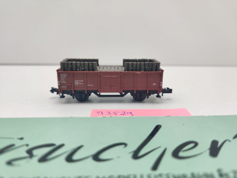 Minitrix N DC 13529 ex 3529 off. Güterwagen Grubenholz E035 / DB