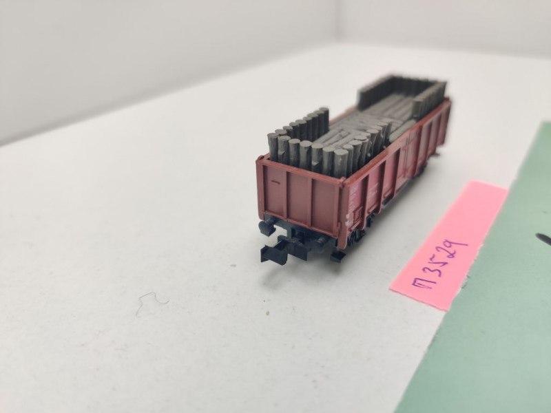Minitrix N DC 13529 ex 3529 off. Güterwagen Grubenholz E035 / DB