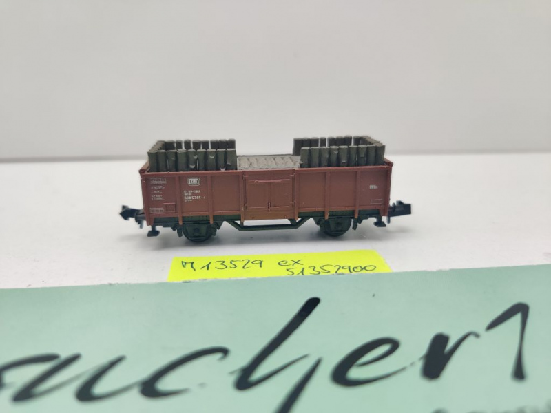 Minitrix N DC 13529 ex 3529 off. Güterwagen Grubenholz 385-4 E035 / DB