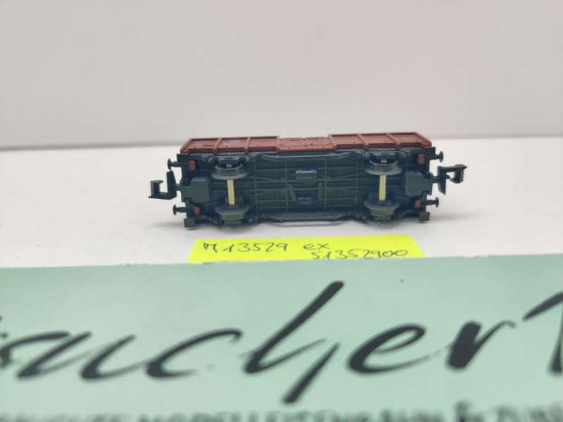 Minitrix N DC 13529 ex 3529 off. Güterwagen Grubenholz 385-4 E035 / DB