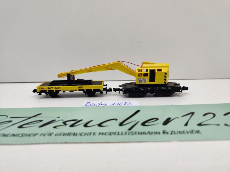 Minitrix N DC 13682 Kranwagen-Garnitur / DB