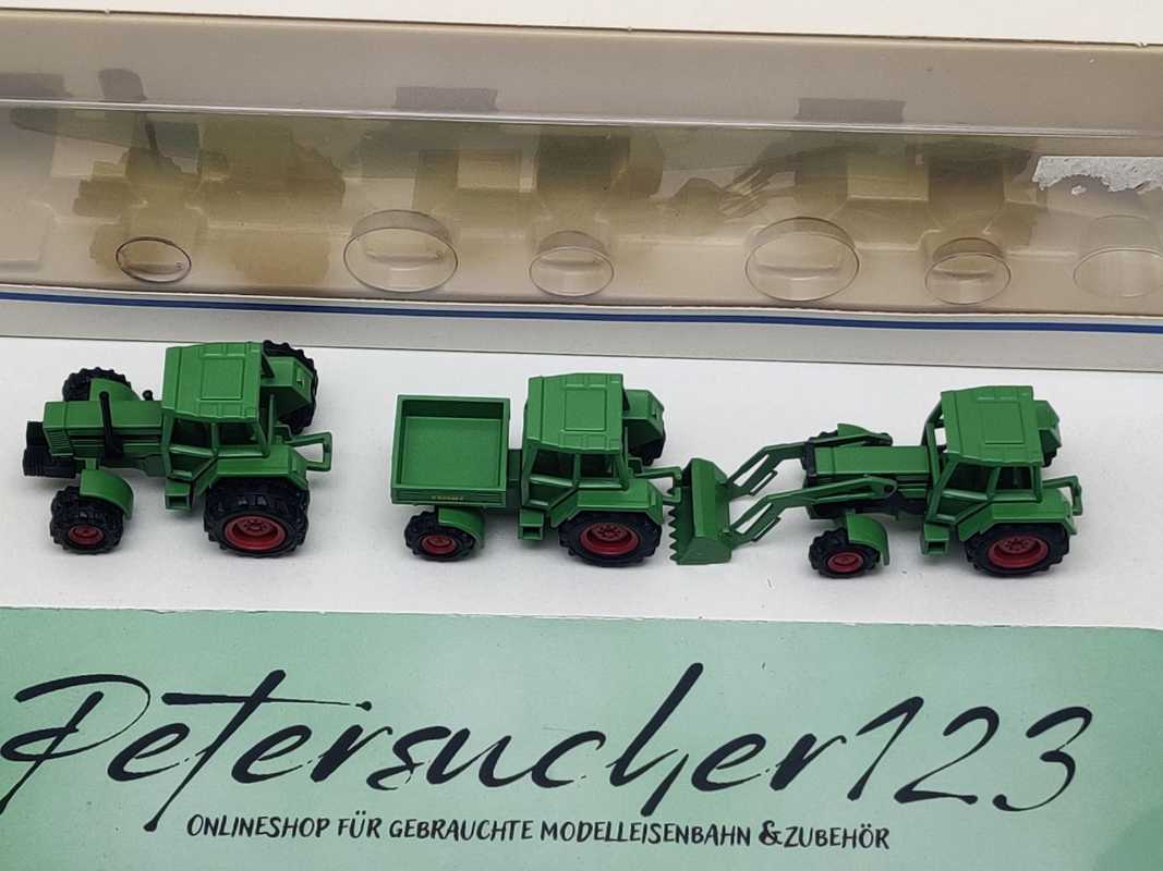 Märklin H0 1892 3 Fendt Modelle: Schlepper - Traktor m Schaufel - Geräteträger / OVP