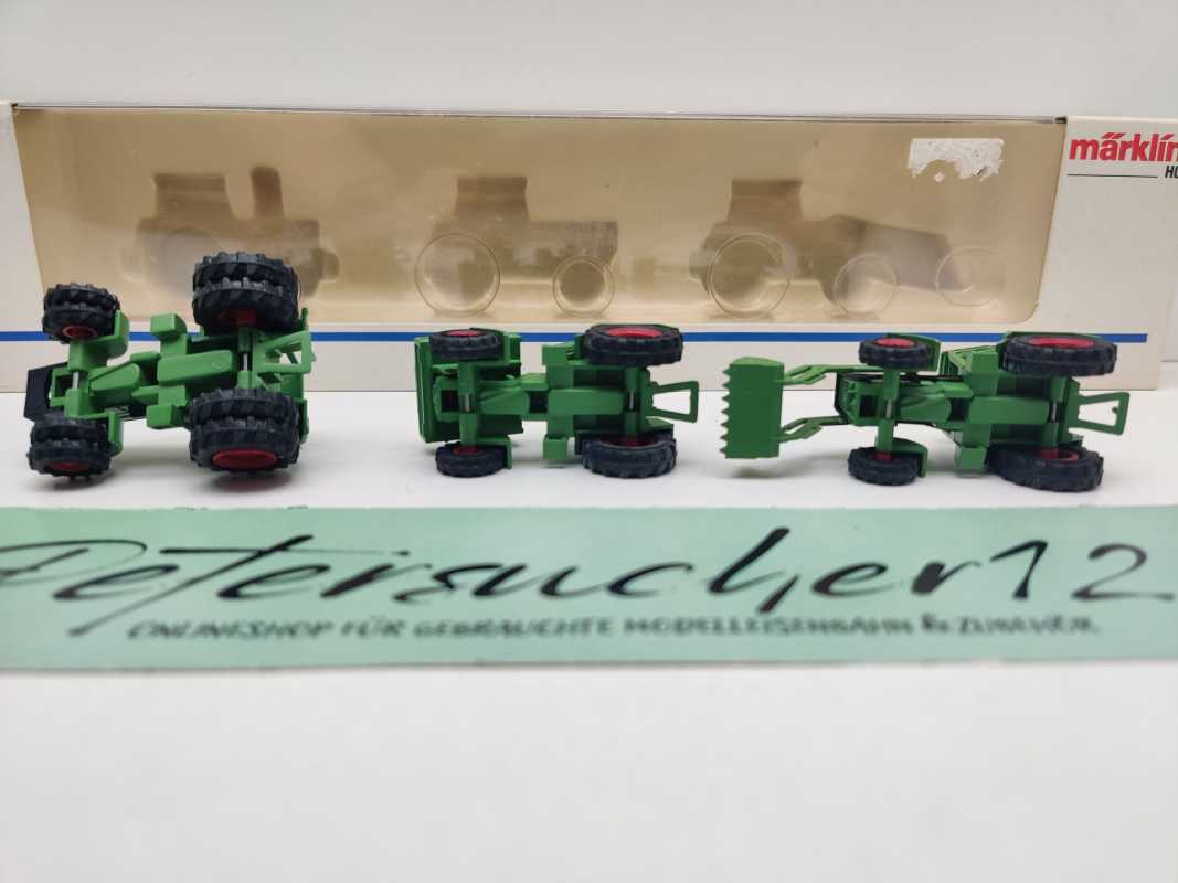 Märklin H0 1892 3 Fendt Modelle: Schlepper - Traktor m Schaufel - Geräteträger / OVP