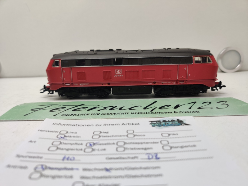 Märklin H0 AC 29060 / BR216 059-6 Diesellok / Rot / DB / FX-Digital