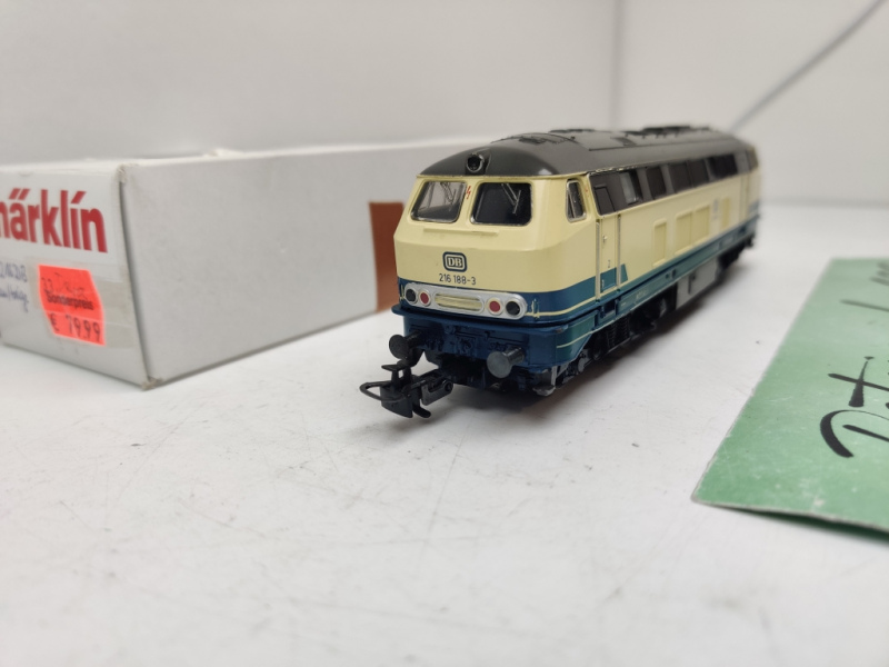 MÄRKLIN H0 AC 3374 / BR216188-3 / Diesellok / DB / Blau - Beige / Analog / Ersatz- OVP
