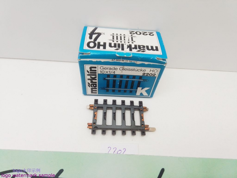 Märklin H0 AC 2202 1x Gerades K-Gleis / 1/4 = 45 mm / aus OVP blau