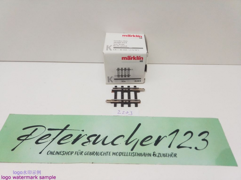 Märklin H0 AC 2203 1x Gerades K-Gleis / 1/6 = 30 mm / aus OVP
