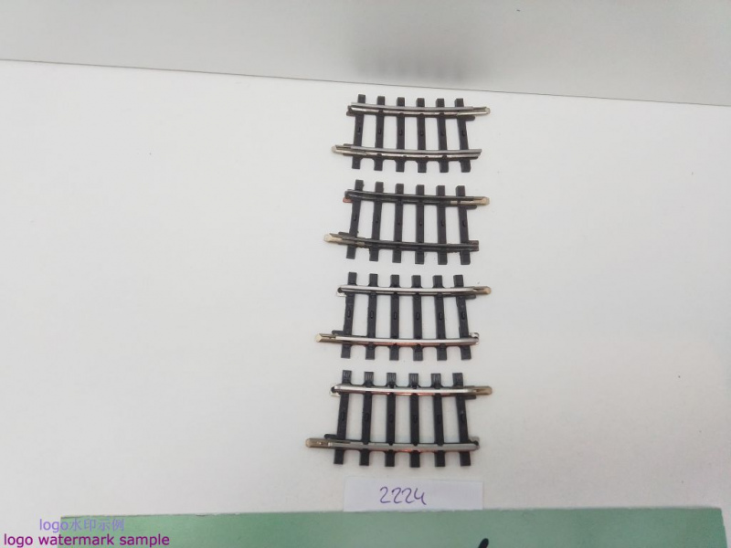 Märklin H0 AC 2224 4x Gebogenes K-Gleis / R=360 mm / 1/4=7,5° / Farbe Kleber Rost