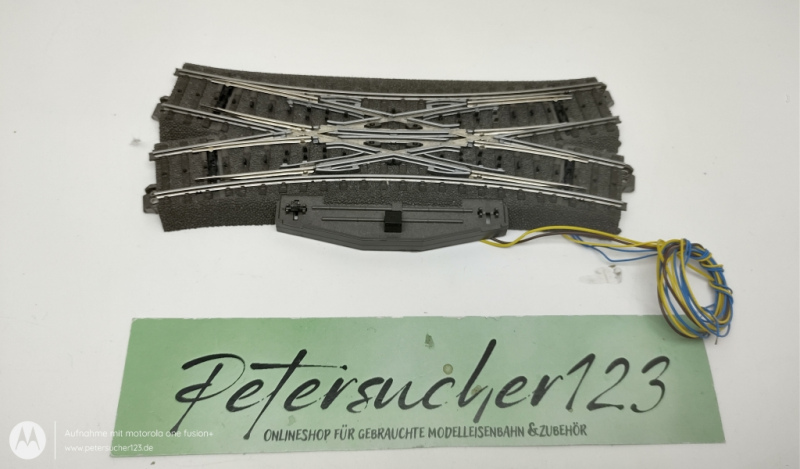 Märklin H0 1 x Kreuzweiche  C-Gleis 24624   188,3mm  24,3° Laterne  + Antrieb 245977