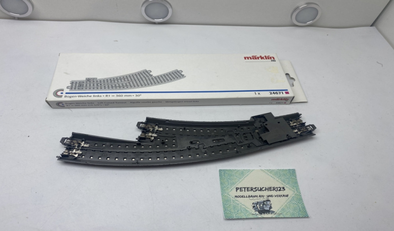 Märklin H0 1 x Bogenweiche links C-Gleis 24671 R1 = 360 mm 30° OVP