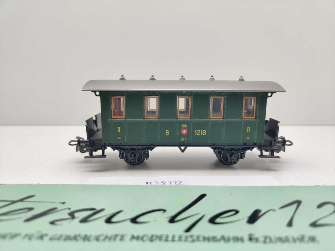 Märklin H0 AC 28722 Plattformwagen 2.Kl B aus Set / SBB