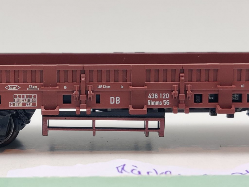 Märklin H0 AC 29074-03 Rungenwagen aus Start-Set Rlmms56 / NEM / DB