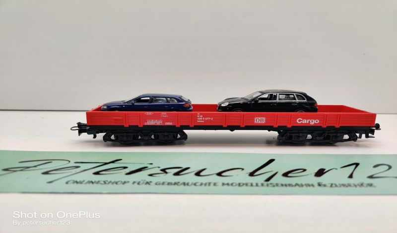 Märklin H0 AC 29231 1x Niederbord "CARGO" + 2 PKW aus Set / Relmms / DB