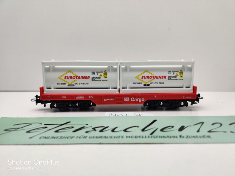 Märklin H0 AC 29453 1x Tragwagen mit 2 Container "eurotainer" aus Set / DB