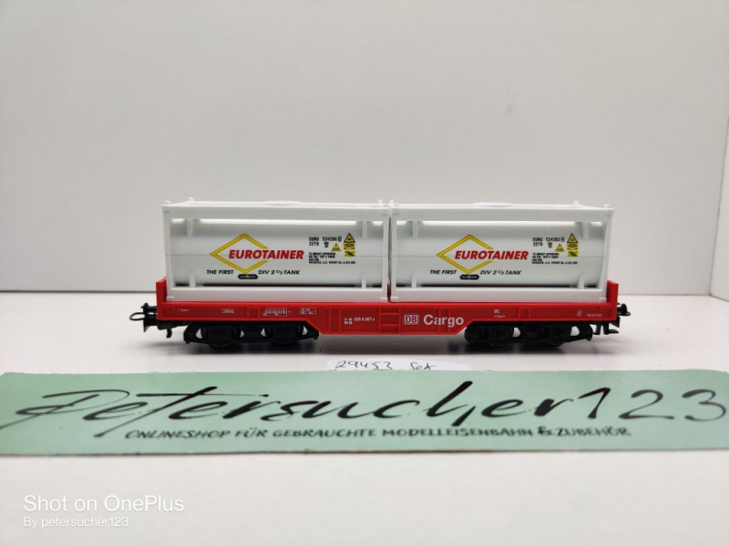 Märklin H0 AC 29453 1x Tragwagen mit 2 Container "eurotainer" aus Set / DB