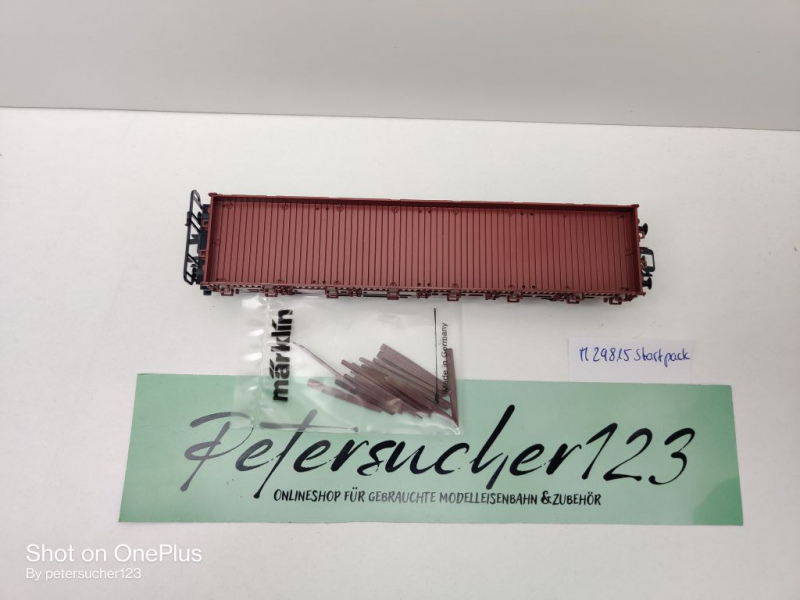 Märklin H0 AC 29815 1x Rungenwagen aus Startpackung / Rlmms58 / NEM / DB
