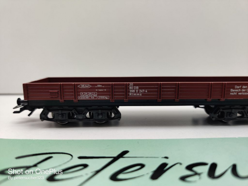 Märklin H0 AC 2983 1x Niederbordwagen aus Set / Rlmms / NEM / DB