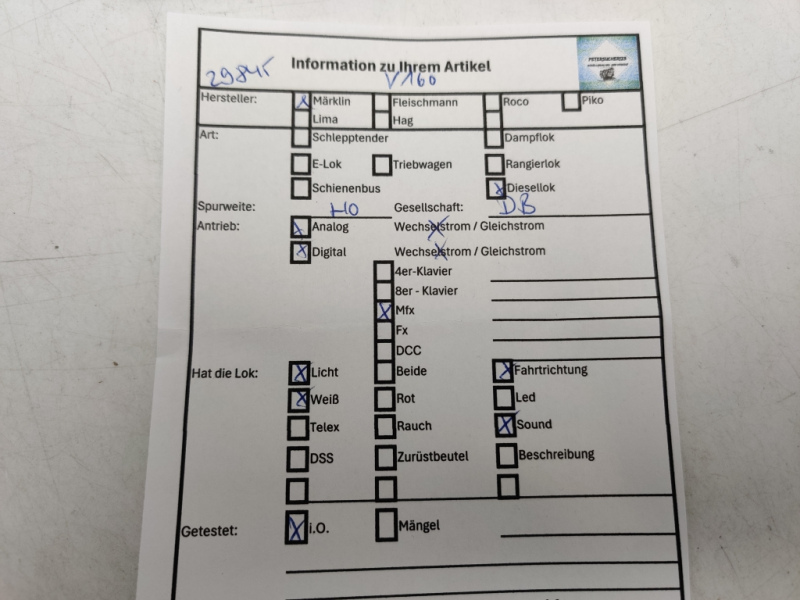 Märklin H0 AC 29845 / V160 026 Diesellok / Mfx / Sound / DB / Rot