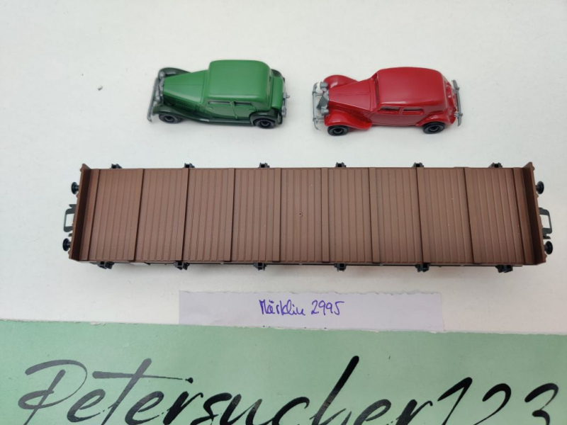 Märklin H0 AC 2995 Flachwagen & 2 PKW aus Startpackung "60 Jahre H0" / NEM / DRG