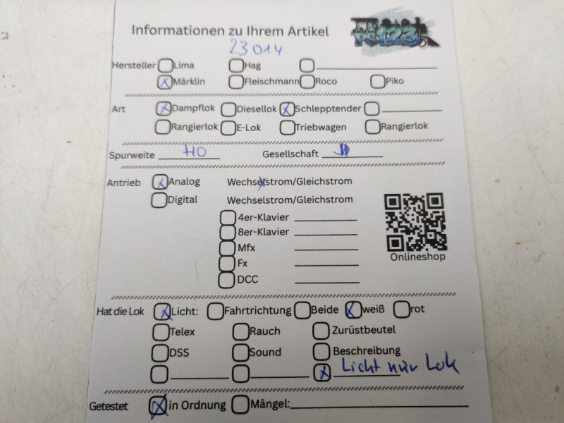 Märklin H0 AC  3005 / BR23 014 Dampflok Schlepptender / Analog / Schwarz