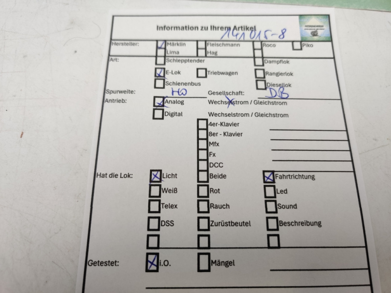 Märklin H0 AC 3034 / BR141 015-8 Elektrolok / DB / Analog / Blau - Beige