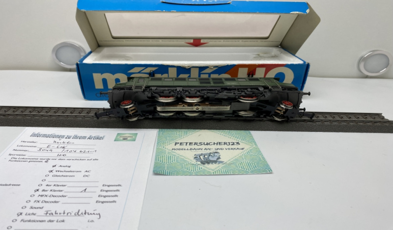 Märklin H0 3049 / BR104 021-1 Elektrolok Grün DB Digital-Umbau  OVP 456//L2969