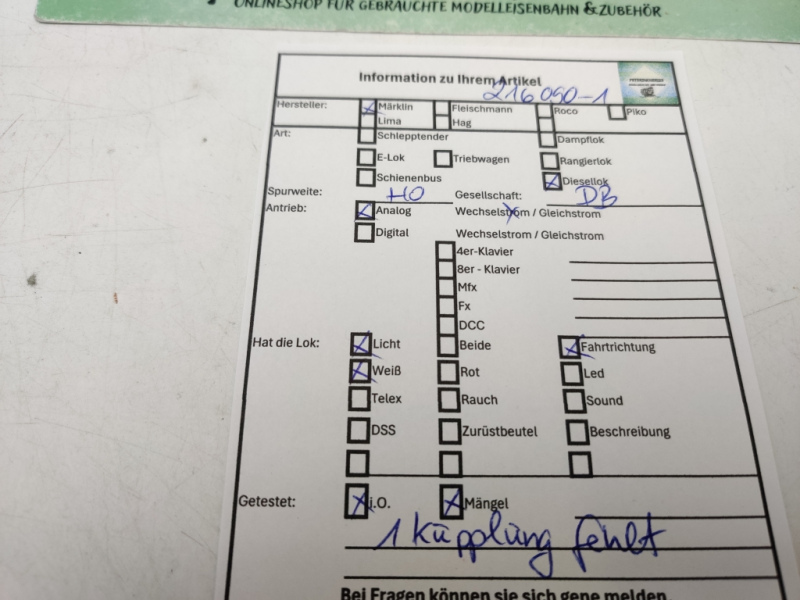 Märklin H0 AC 3074 / BR141 015-8 Diesellok / DB / Analog / Blau - Beige