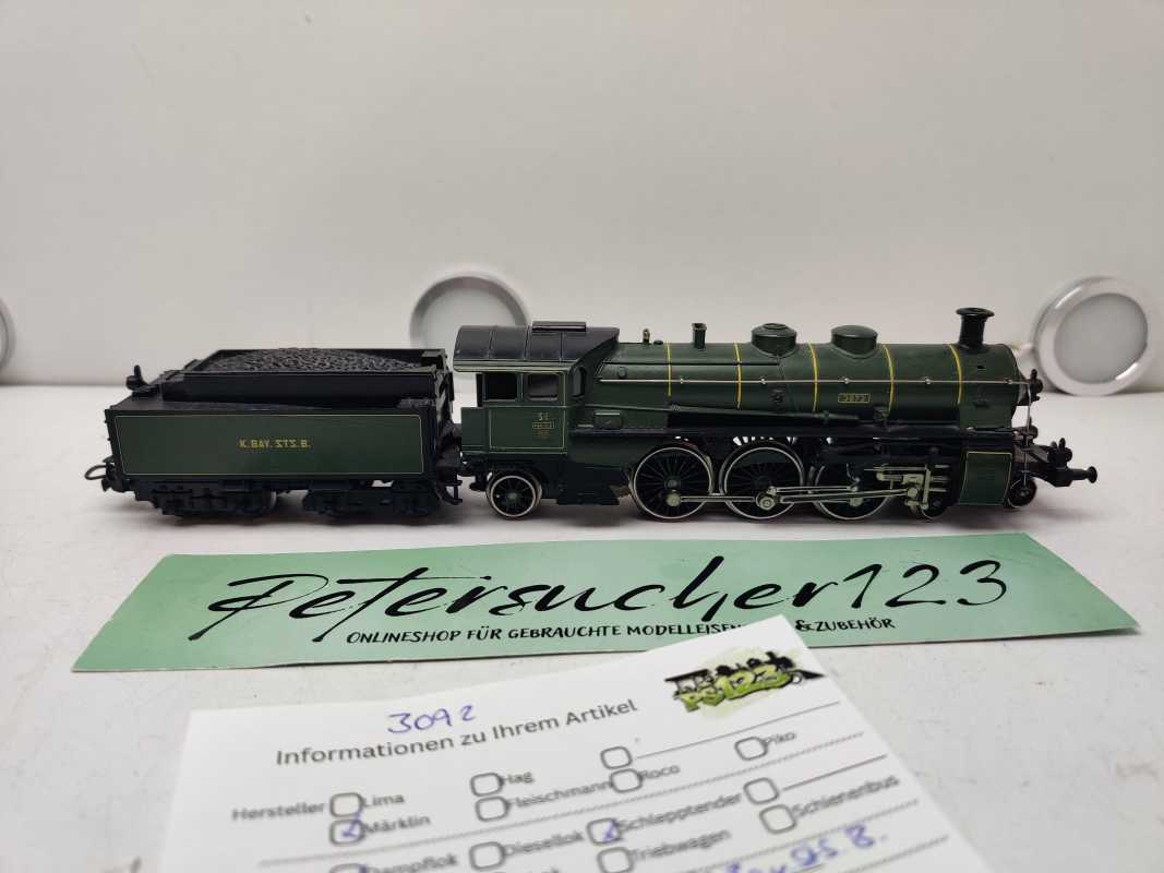 Märklin H0 AC 3092 / Schnellzug-Dampflokomotive / S 3/6 / K.Bay.Sts.B. / Umbau auf Delta-Digital