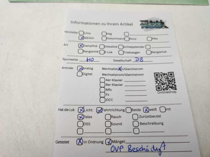 Märklin H0 AC 3309  / BR85 007 Dampflok / Telex / DB / Analog / OVP