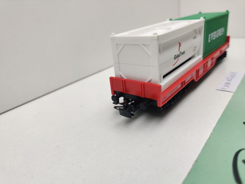 Märklin H0 AC 31 80 455 6 023-8 Container-Tragwagen "Evergreen & Global Trans" / DB