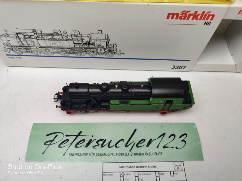Märklin H0 AC 3307 / Württ. T 18 Dampflok / Analog / Grün / OVP