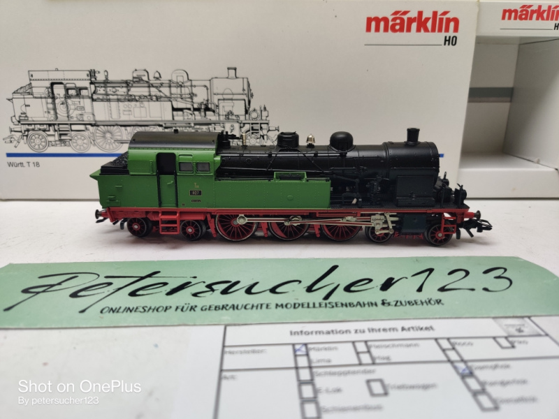 Märklin H0 AC 3307 / Württ. T 18 Dampflok / Analog / Grün / OVP