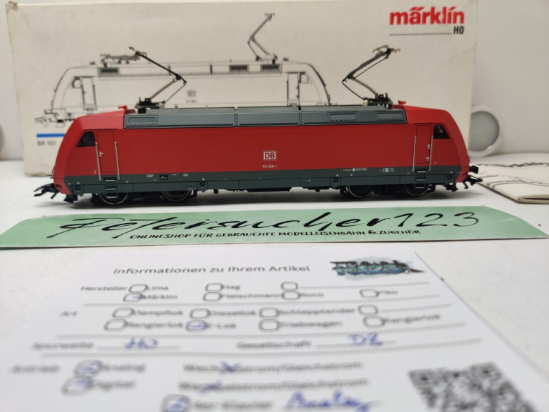 Märklin H0 AC 34374  / BR101 008-1 E-Lok / Rot / DB / Delta - Digital / OVP