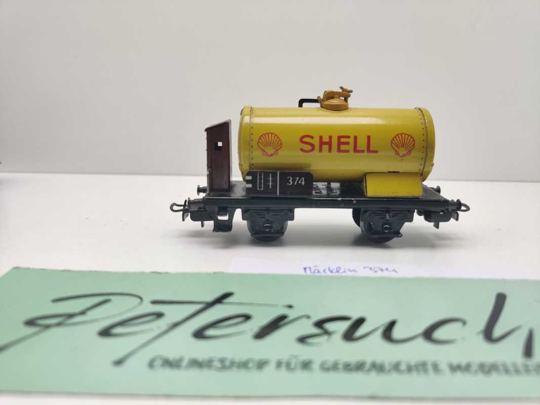 Märklin H0 AC 374 Kesselwagen m Bremserhaus "SHELL" / Metallausführung / sehr gut