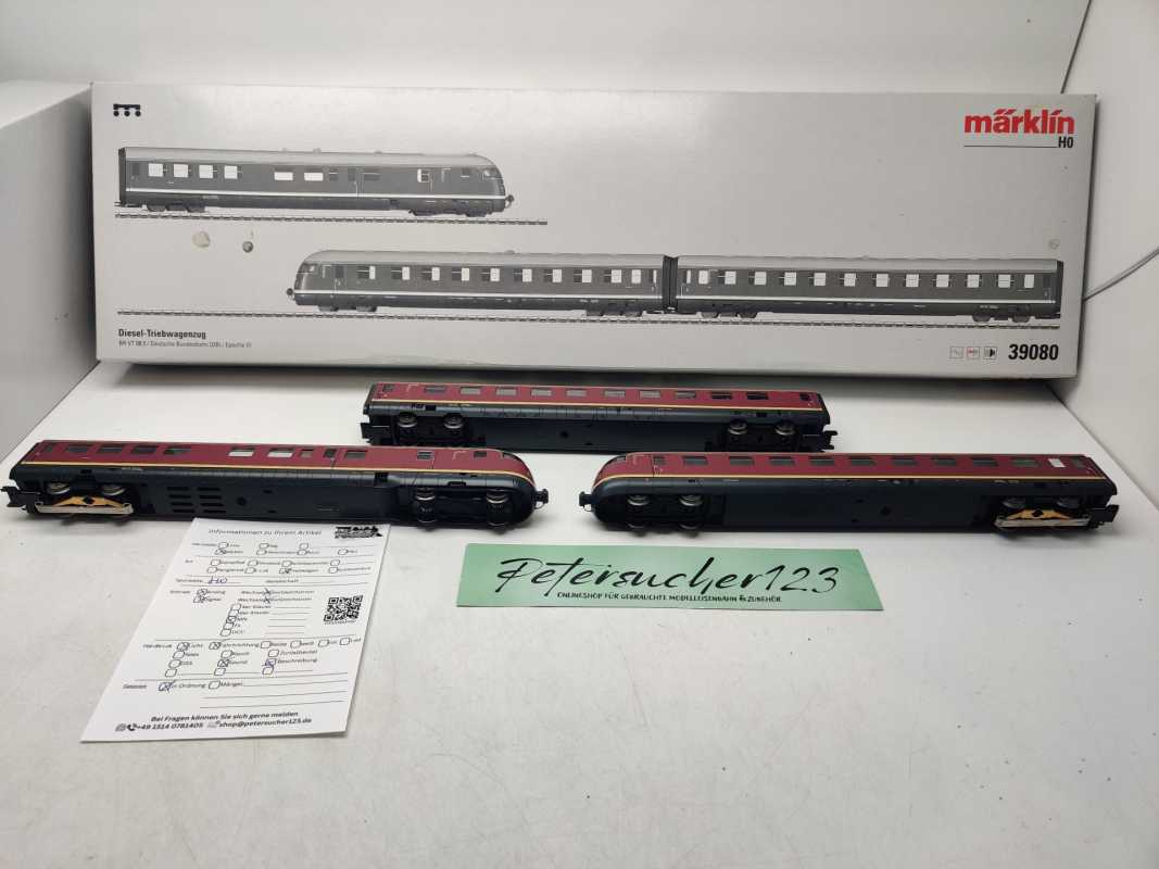 Märklin / AC / H0 / 39080 dreiteiligen Diesel-Triebwagenzugs Baureihe VT 08.5 / DB / Mfx / Sound / OVP